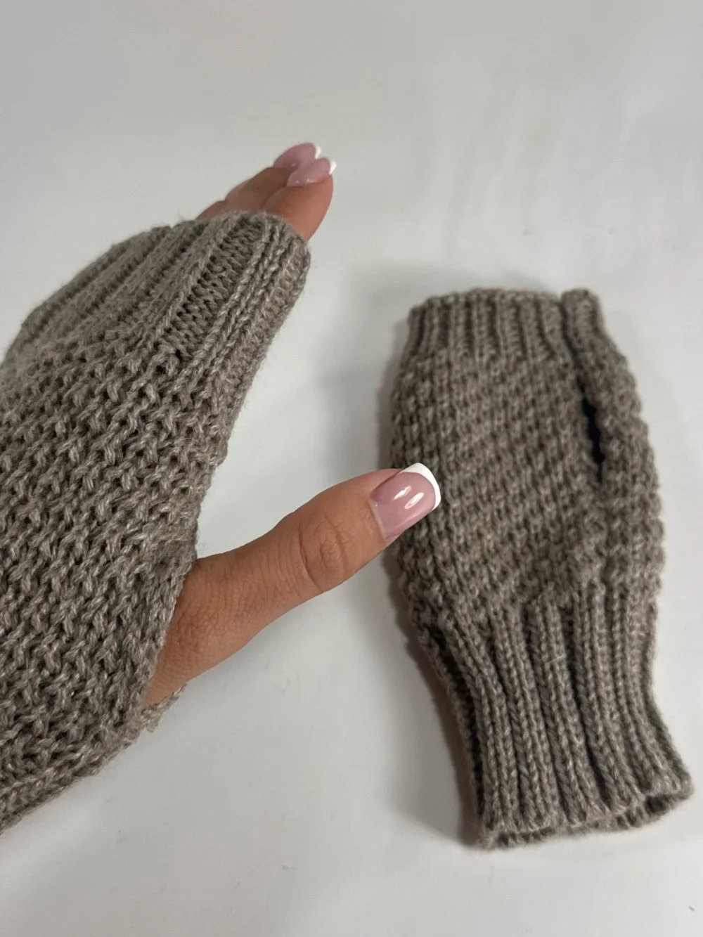 Cozy Taupe Knit Hat, Scarf & Mittens Set - Women Accessories